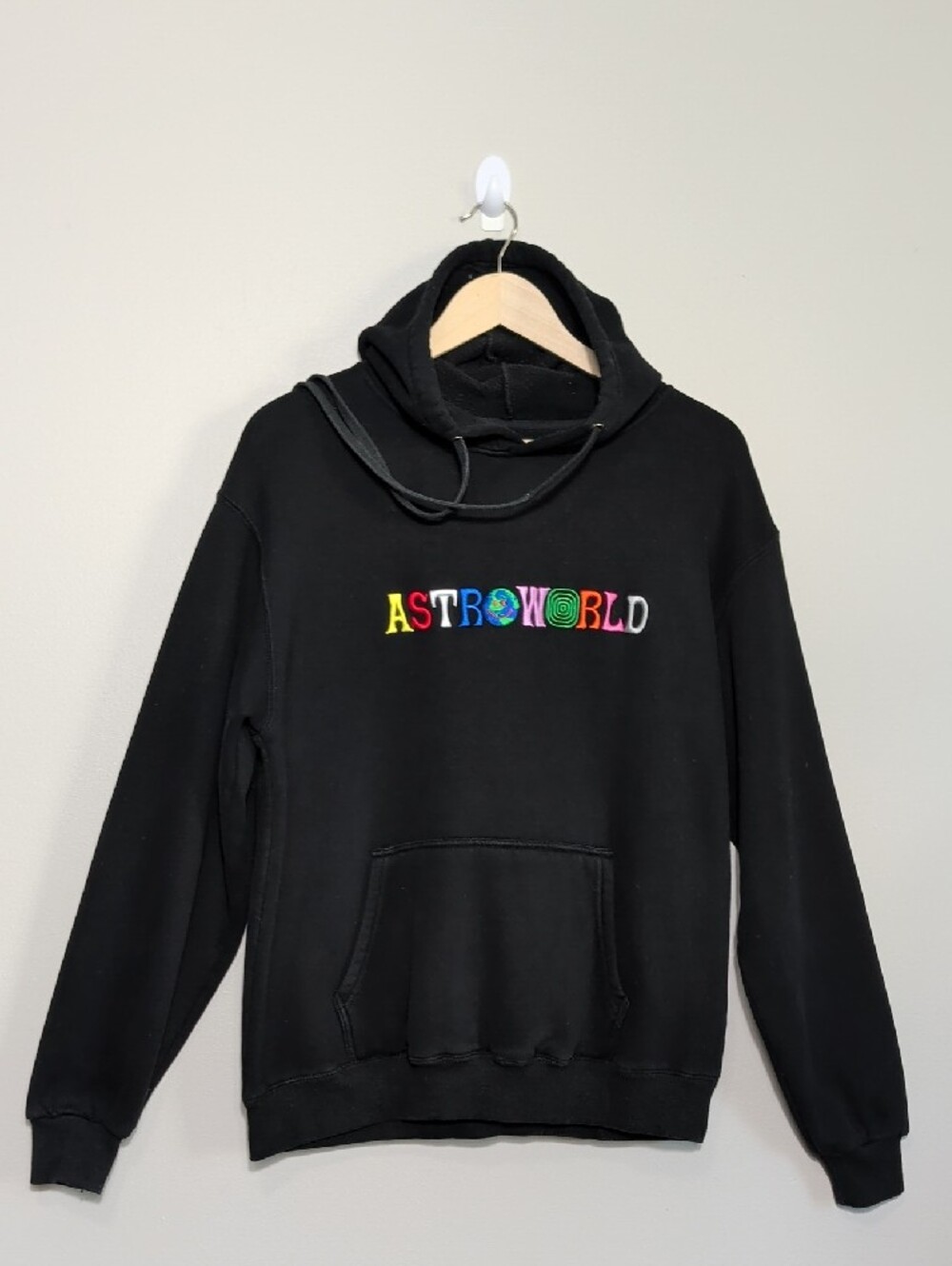 ASTROWORLD Travis Scott Black Hoodie Wish You Were Here Embroidered Men's Medium